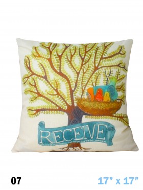 Birds Print Cushion Cover & Filler